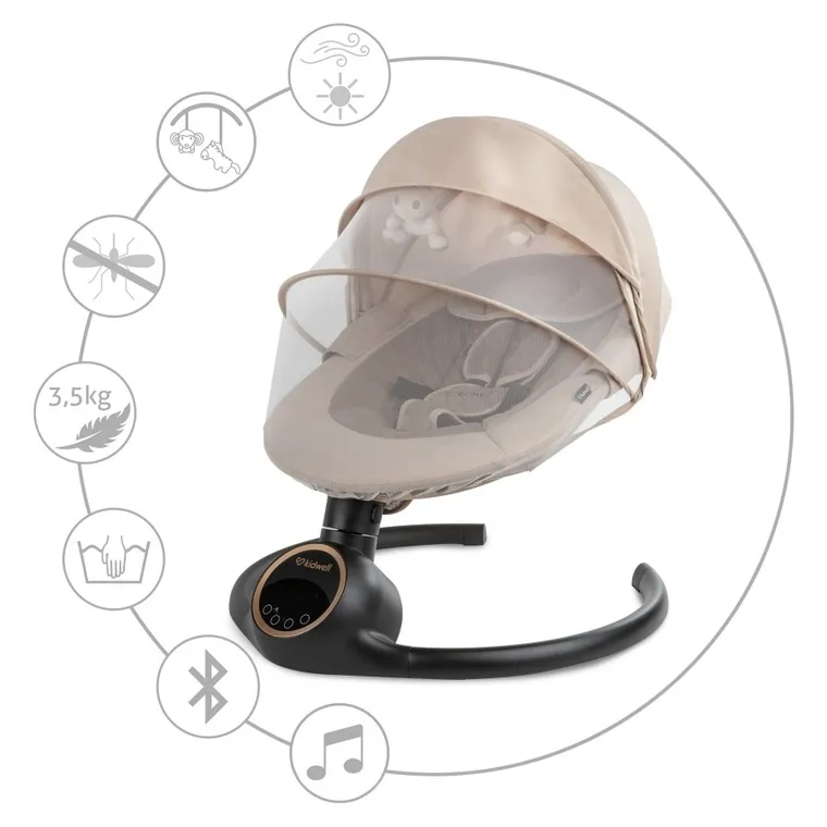 Kidwell, Reve, bujaczek, leżaczek elektryczny, 2w1, Beige Gold