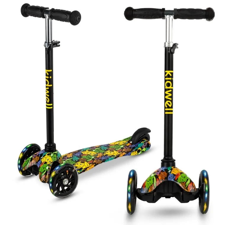 Kidwell, Uno, hulajnoga 3-kołowa LED, balansowa, kolorowa