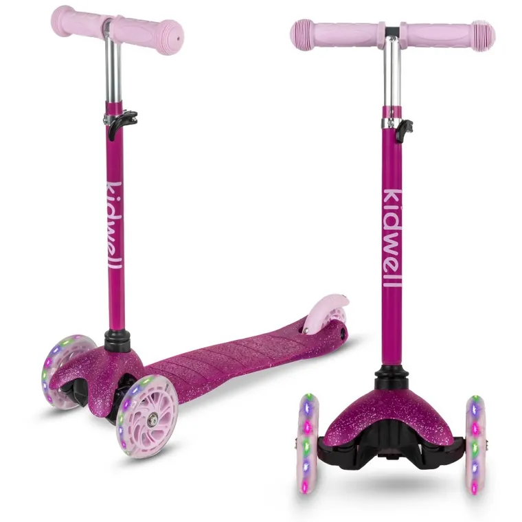 Kidwell, Uno, hulajnoga 3-kołowa LED, balansowa, różowa