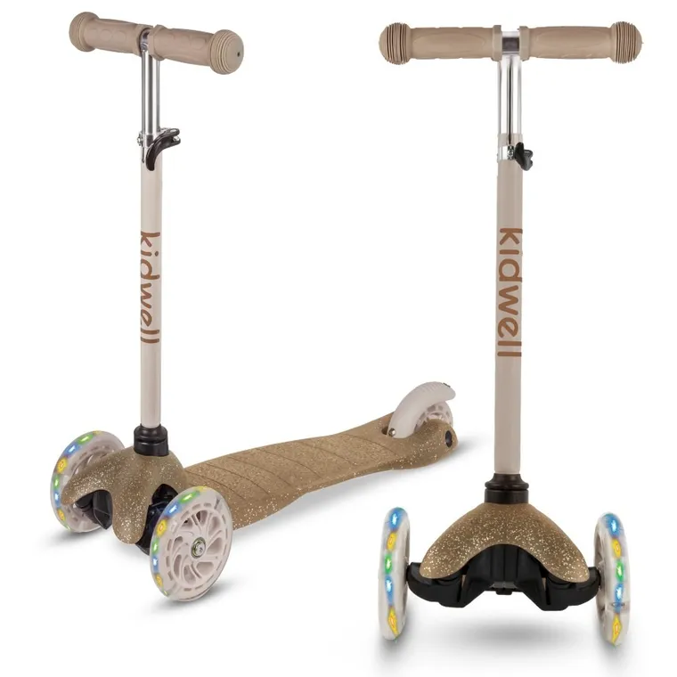 Kidwell, Uno, hulajnoga 3-kołowa LED, balansowa, złota