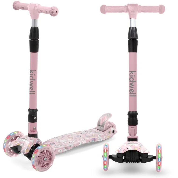 Kidwell, Vento, hulajnoga 3-kołowa, balansowa, różowa w jednorożce