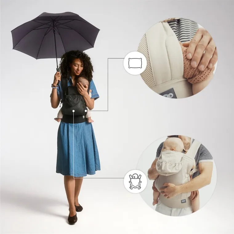 Kinderkraft, CarryBee, nosidełko ergonomiczne, grey