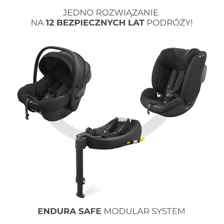 Kinderkraft, Endura Safe, 3w1, fotelik samochodowy, black