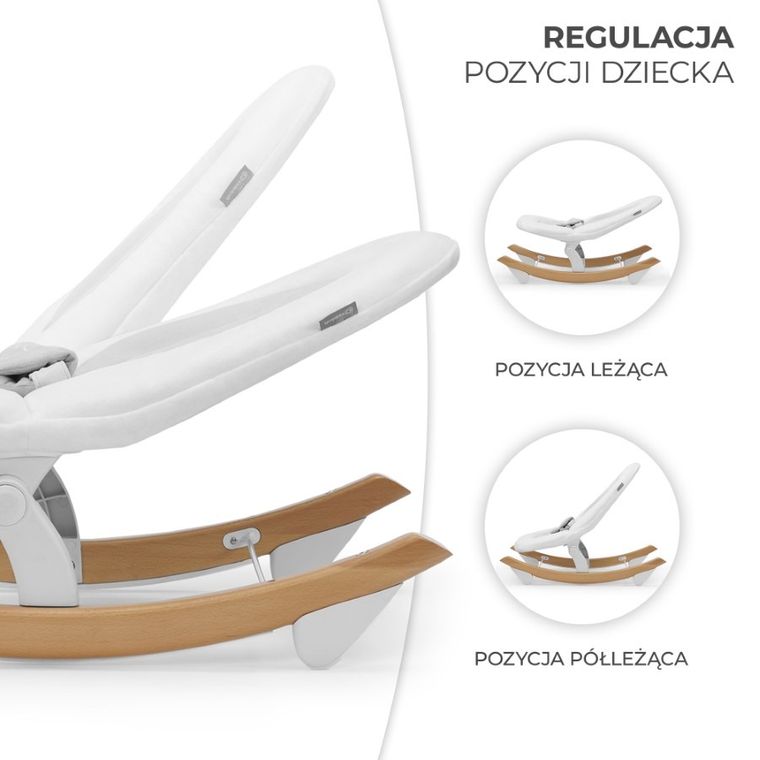 Kinderkraft, Finio, leżaczek, bujaczek, biały