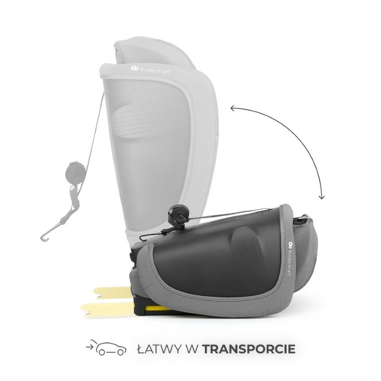 Kinderkraft, FIX2GO, i-Size, fotelik samochodowy, Grey, 76-150 cm