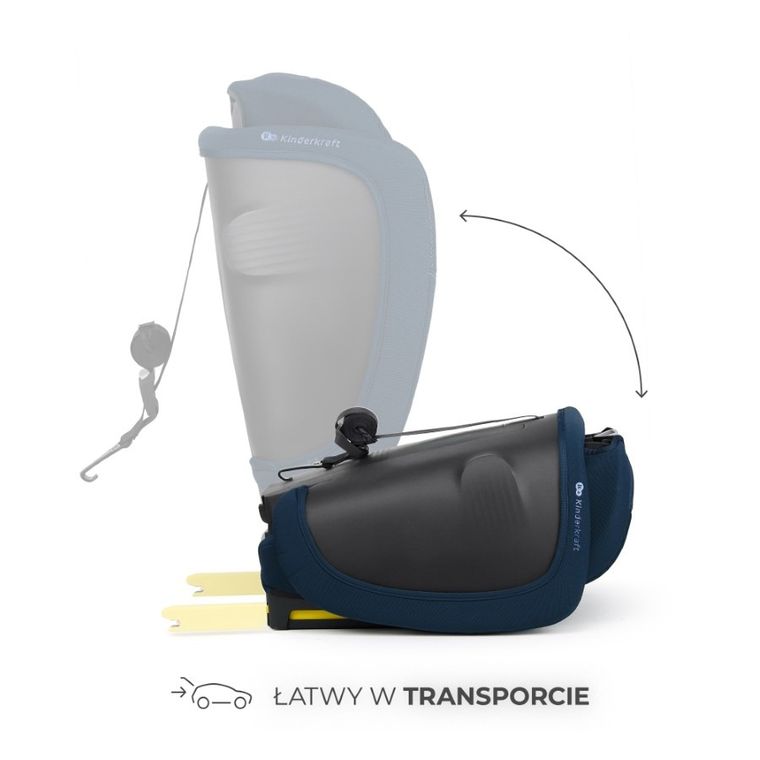 Kinderkraft, FIX2GO, i-Size, fotelik samochodowy, Navy, 76-150 cm