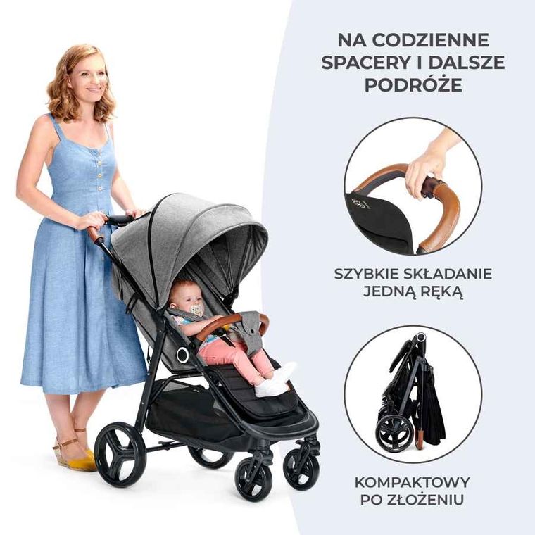 Kinderkraft, Grande Plus, wózek spacerowy, Black