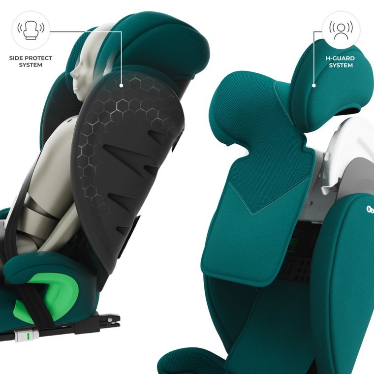 Kinderkraft, Junior Fix 2 Plus, i-Size, fotelik samochodowy, green, 100-150 cm