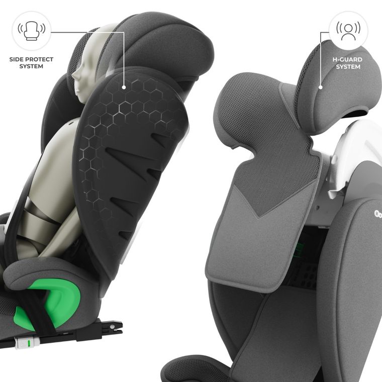 Kinderkraft, Junior Fix 2 Plus, i-Size, fotelik samochodowy, grey, 100-150 cm
