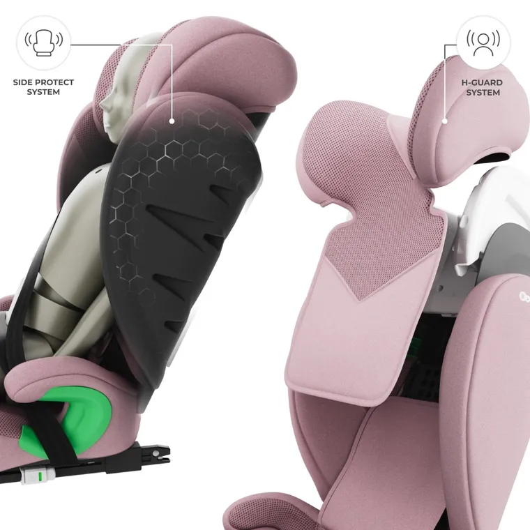 Kinderkraft, Junior Fix 2 Plus, i-Size, fotelik samochodowy, pink, 100-150 cm