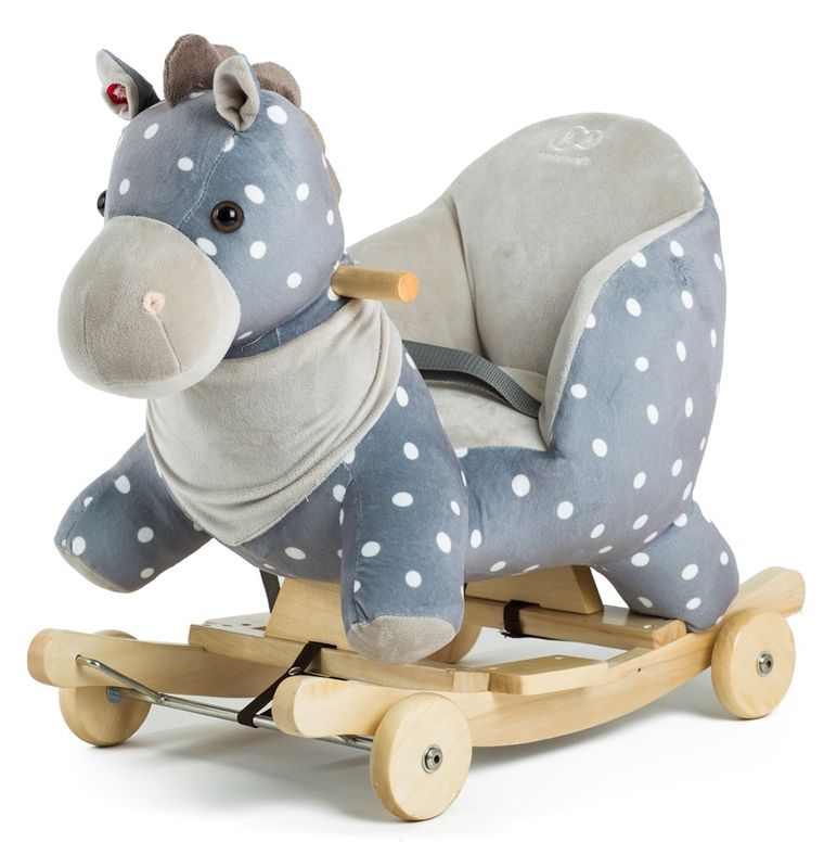 Kinderkraft, konik na biegunach z funkcją jeździka, szary