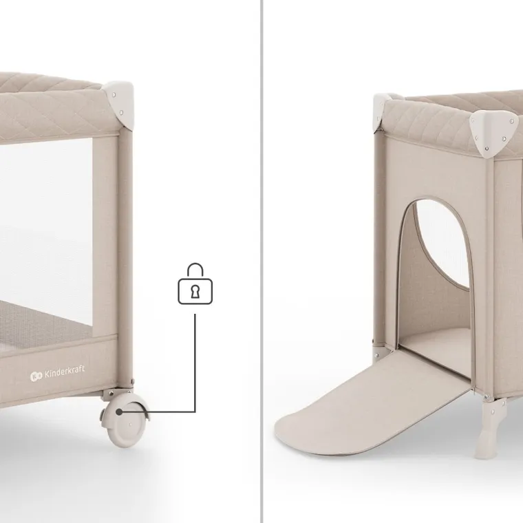 Kinderkraft, Leody Up, łóżeczko turystyczne, beige