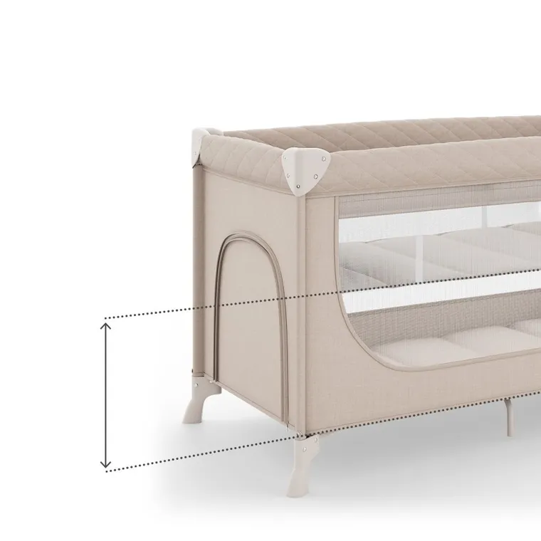 Kinderkraft, Leody Up, łóżeczko turystyczne z akcesoriami, beige