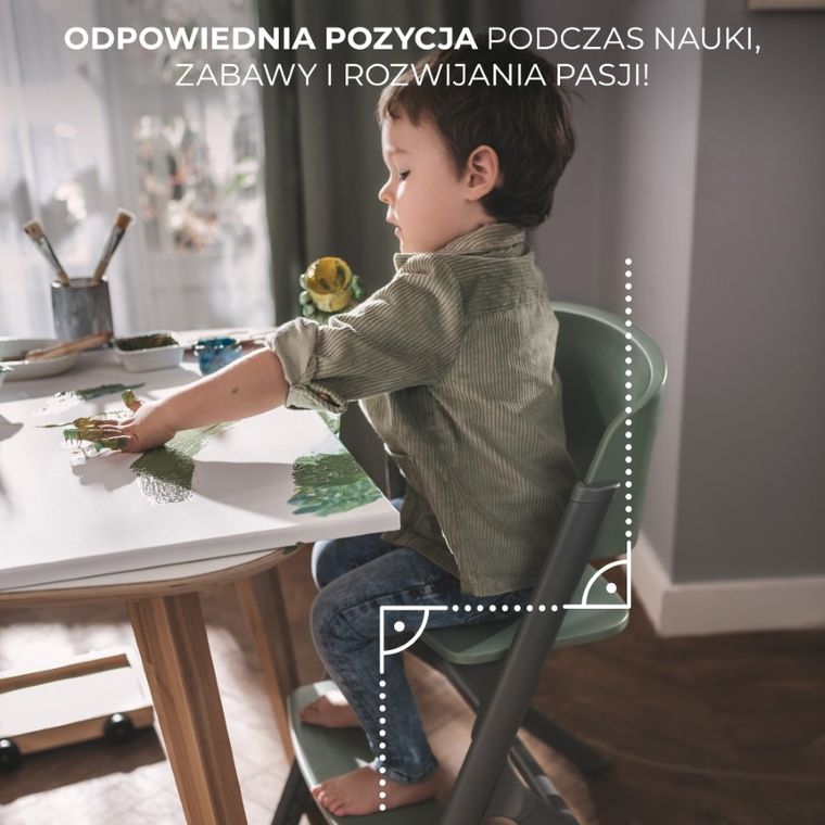 Kinderkraft, Livy, krzesełko do karmienia 3w1, olive green