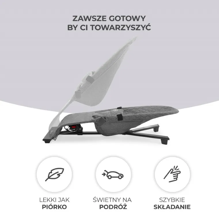 Kinderkraft, Mimi, leżaczek bujaczek, Grey