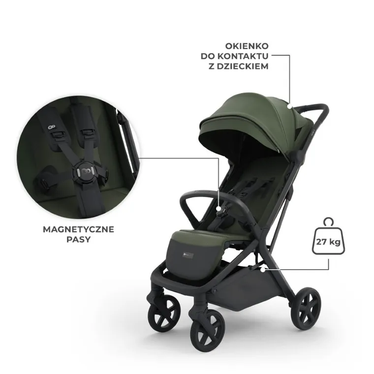 Kinderkraft, Nubi 3, wózek spacerowy, Mystic Green