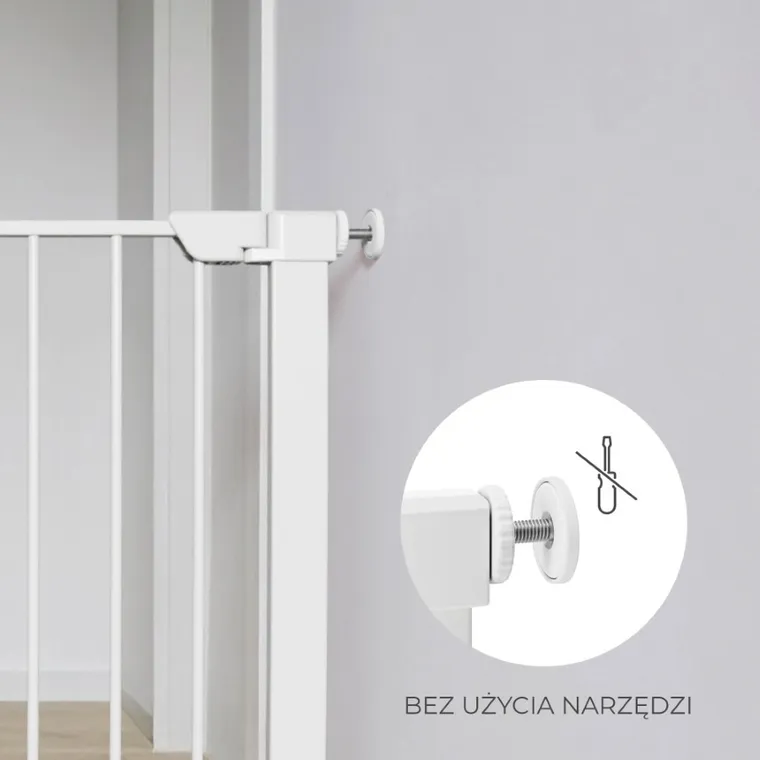 Kinderkraft, Safe Snap, bramka ochronna, biała