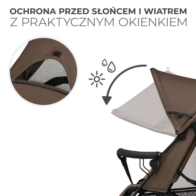 Kinderkraft, Tik, wózek spacerowy, velvet, Mocca