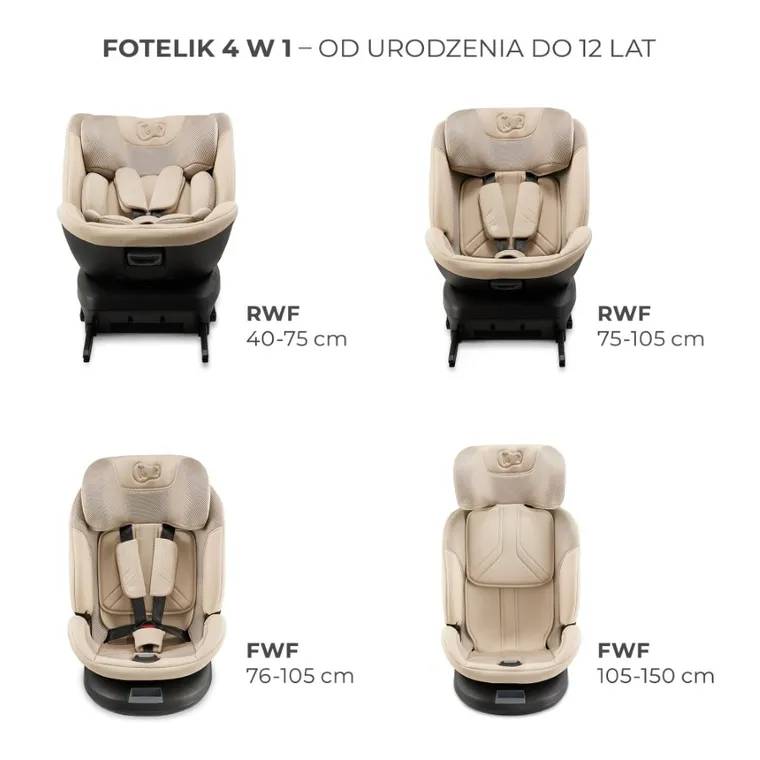 Kinderkraft, Xpedition 3, I-Size, fotelik samochodowy, Beige, 40-150 cm