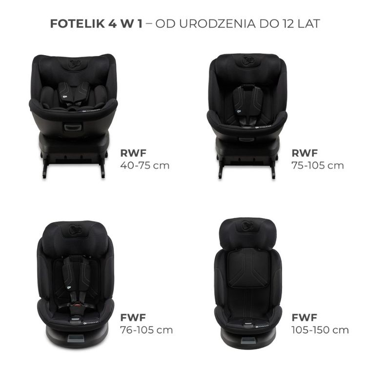 Kinderkraft, Xpedition 3, I-Size, fotelik samochodowy, Black, 40-150 cm
