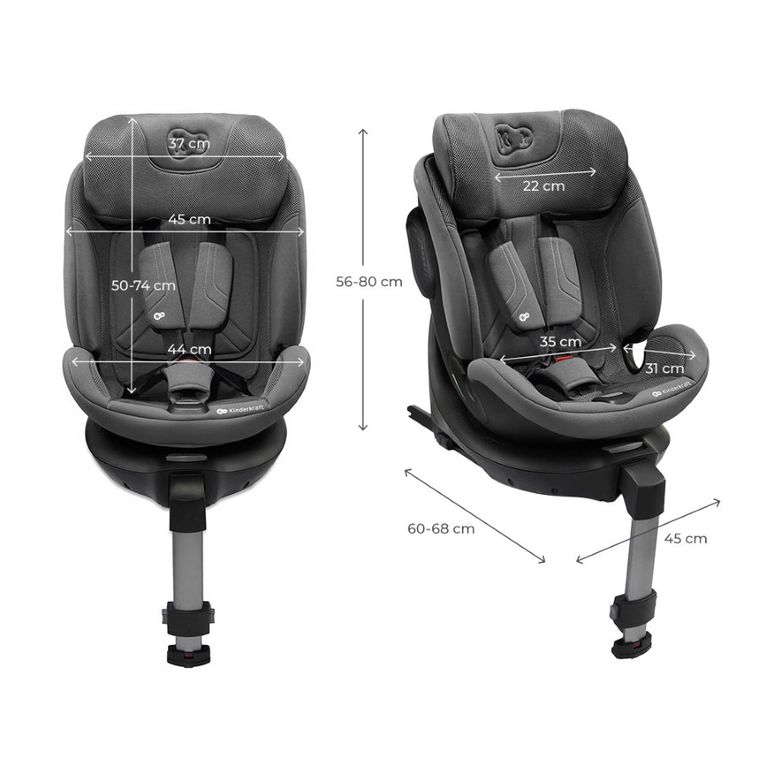 Kinderkraft, Xrider 2, fotelik samochodowy, Grey, 40-150 cm