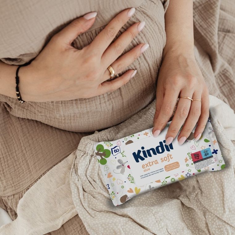 Kindii, Extra Soft Aloe, chusteczki dla niemowląt i dzieci, 12-60 szt.