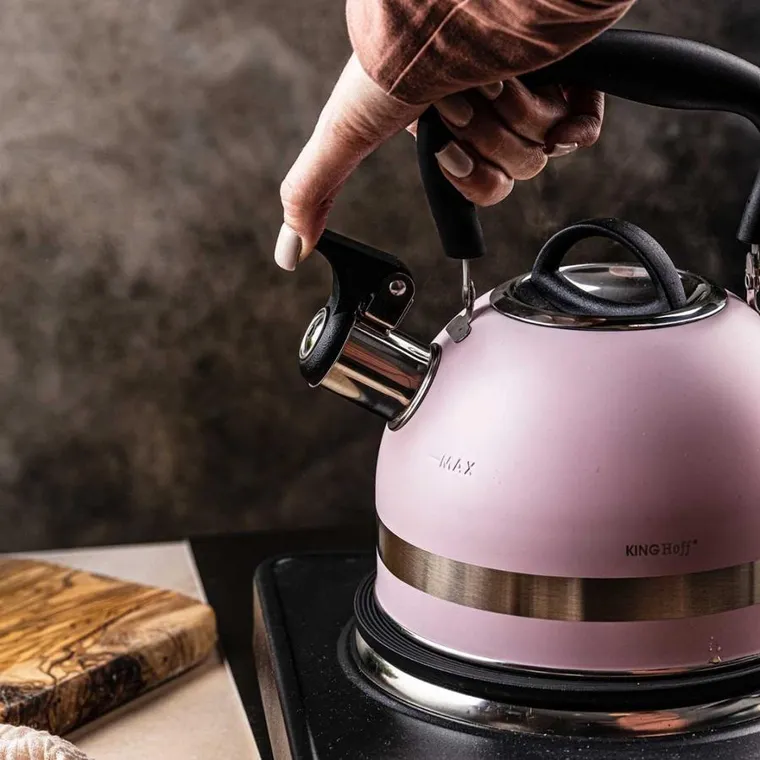Kinghoff, czajnik, 1.8l z gwizdkiem, różowy
