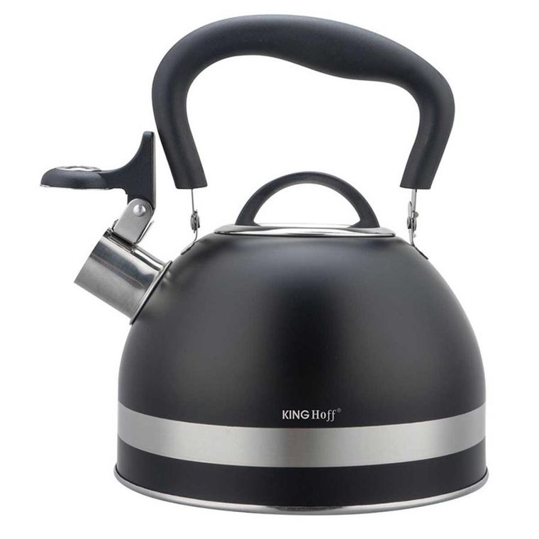 Kinghoff, czajnik z gwizdkiem, czarny, 1,8l