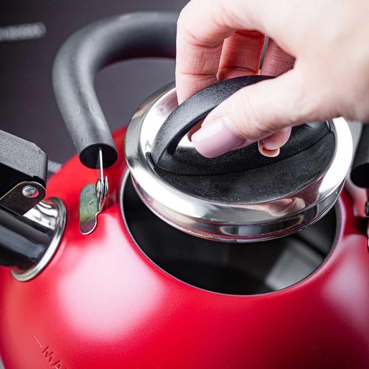 Kinghoff, czajnik z gwizdkiem, czerwony, 1,8l