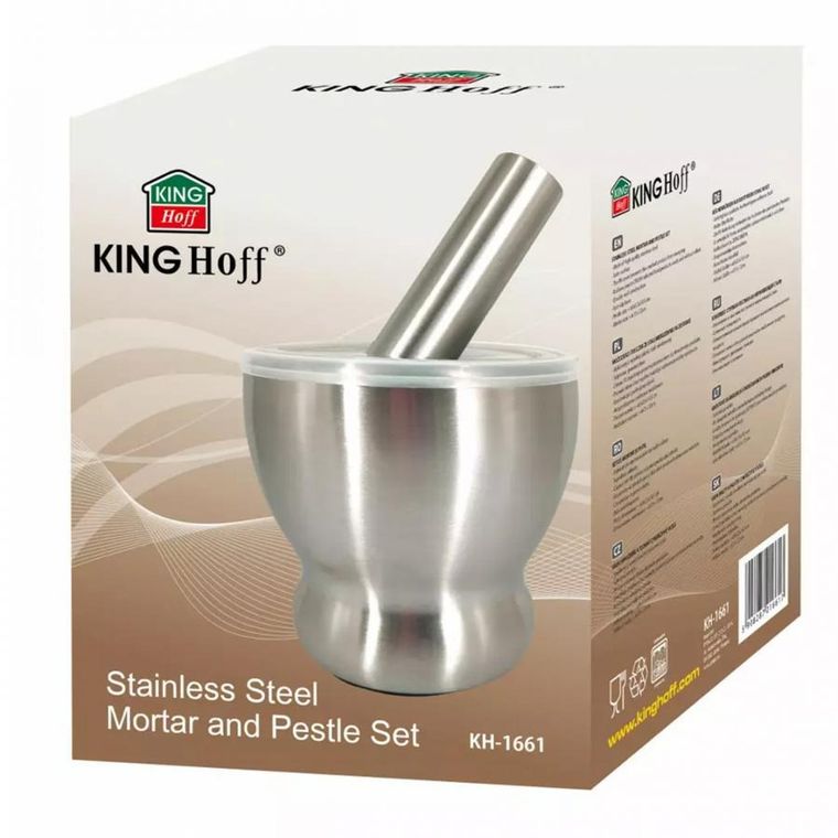 Kinghoff, moździerz z pokrywą, stalowy, KH-1661