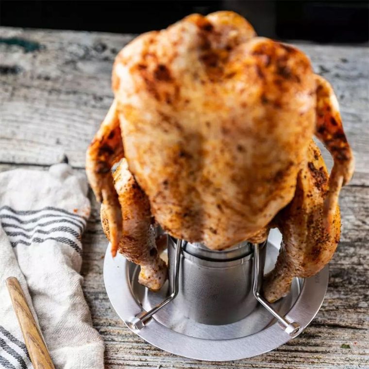 Kinghoff, stojak do pieczenia kurczaka z ociekaczem i aromatyzerem