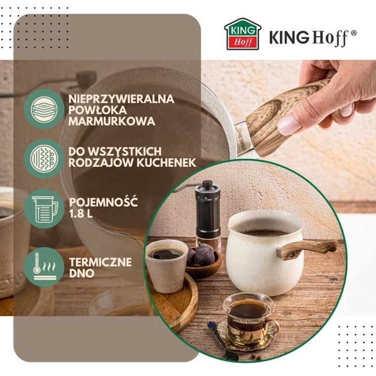 Kinghoff, tygielek marmurkowy do kawy po turecku, 1,8l, kh-1982