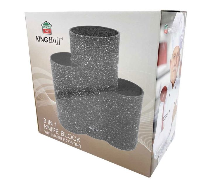 Kinghoff, uniwersalny blok do noży 3w1, szary