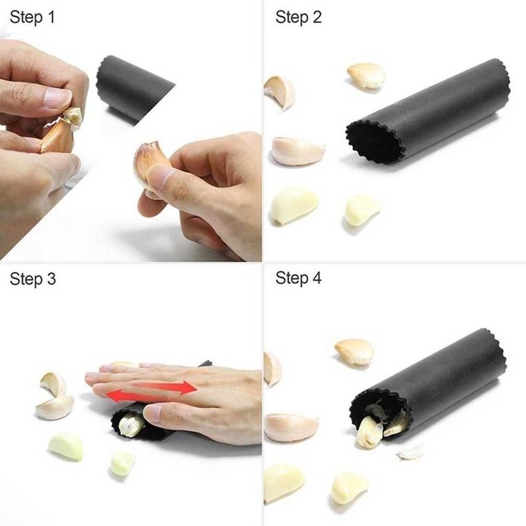 Kinghoff, zestaw do obierania i wyciskania czosnku