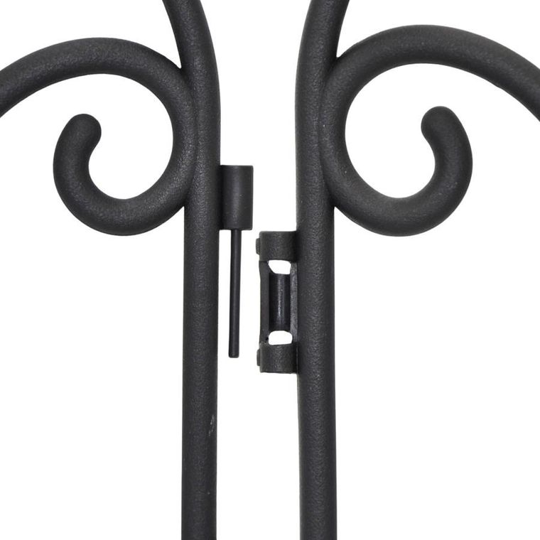 Kinzo, ogrodzenie ogrodowe, plastikowe, 4 panele, czarne, 33-59 cm
