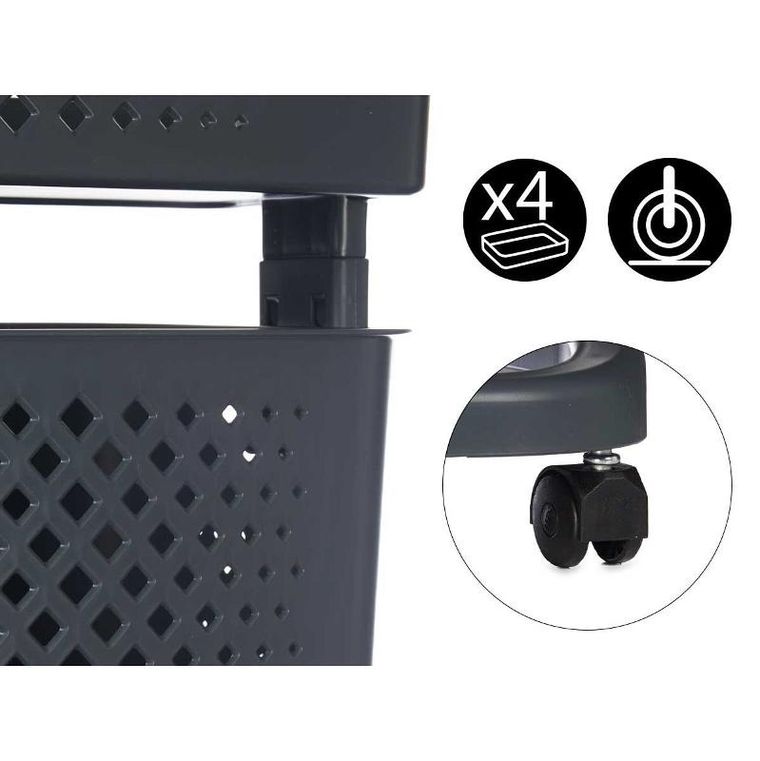 Kipit, Comfy Places, plastikowy regał do garderoby z 2 koszami, 44-33-81 cm