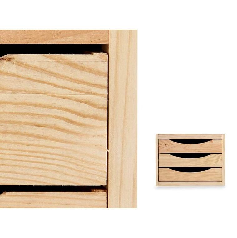 Kipit, organizer z szufladkami, drewniany, 29-30-39 cm