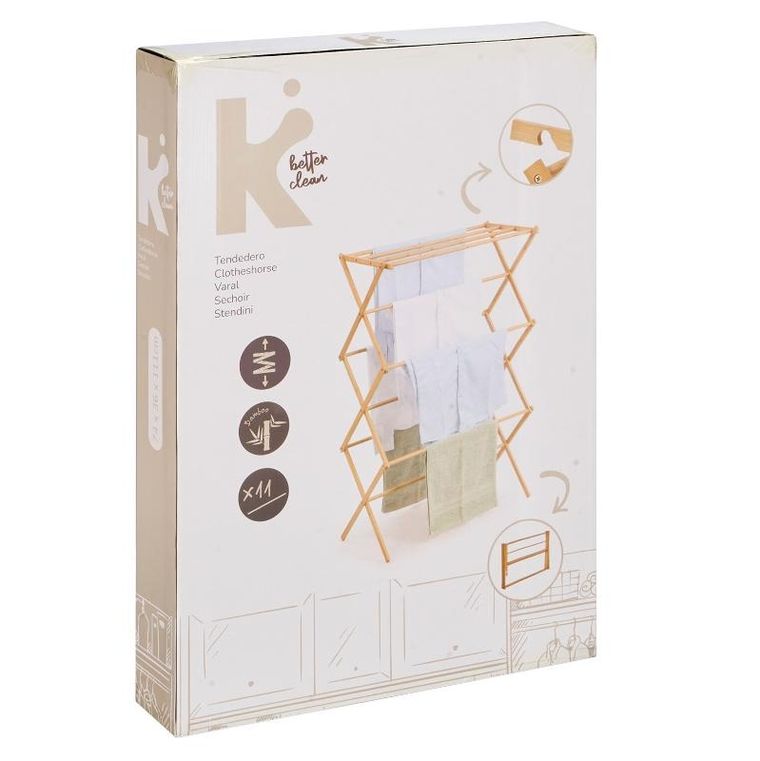 Kipit, Zenwood, drewniana suszarka na pranie, 76-36-111 cm