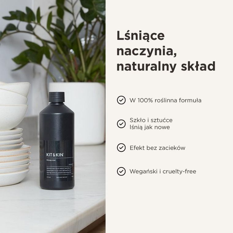 Kit & Kin, naturalny nabłyszczacz do zmywarki, 500 ml