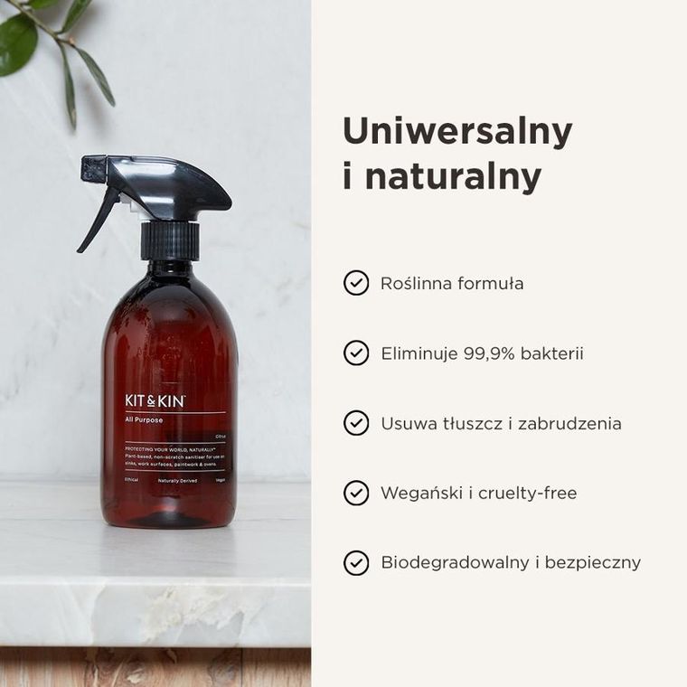 Kit & Kin, naturalny uniwersalny płyn do sprzątania domu, o zapachu cytrusów, 500 ml