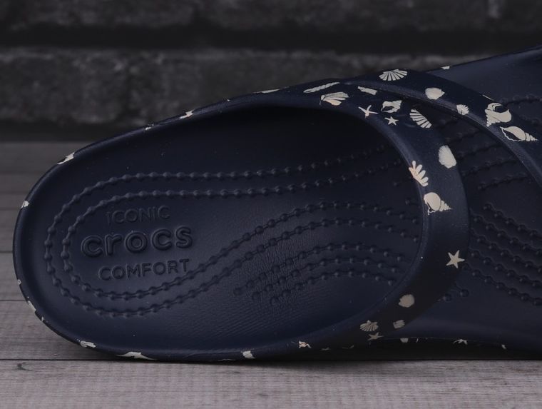 Klapki damskie, granatowe, Crocs Kadee II