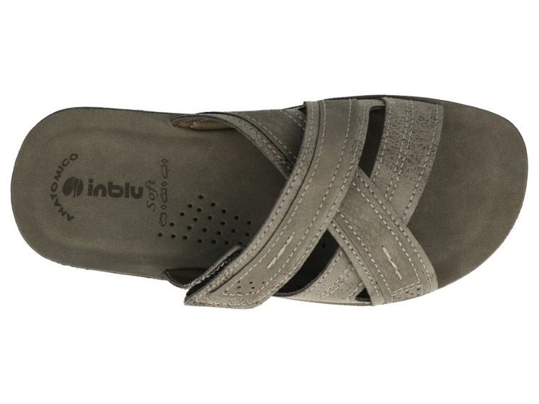 Klapki męskie, szare, Inblu