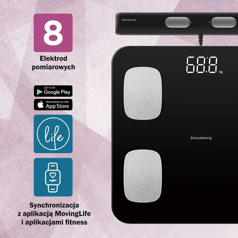Klausberg, analityczna waga łazienkowa, smart ios android, kb-7852
