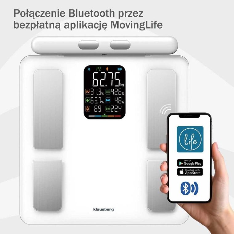 Klausberg, analityczna waga łazienkowa, smart ios android, kb-7857