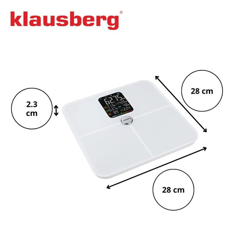 Klausberg, analityczna waga łazienkowa, smart, ios android, kb-7941