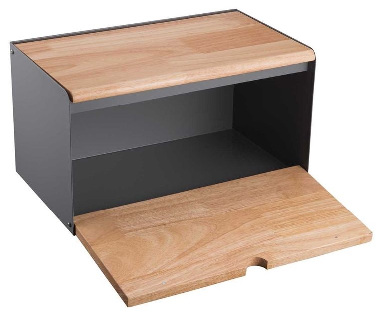 Klausberg, chlebak stalowo-drewniany, dwustronny, szary, KB-7395