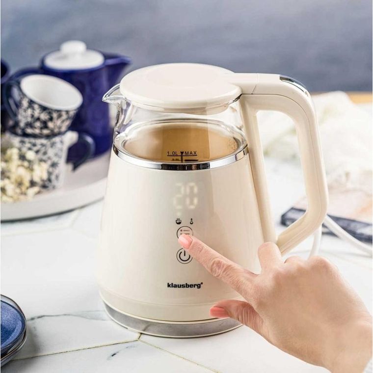 Klausberg, czajnik elektryczny LED z regulacją temperatury, 1l