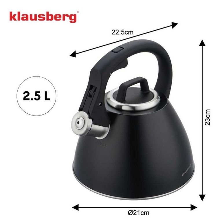 Klausberg, czajnik stalowy z gwizdkiem, 2,5l, kb-7952