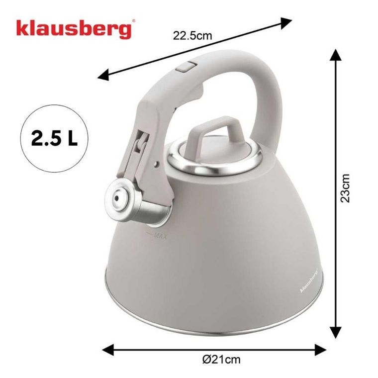 Klausberg, czajnik stalowy z gwizdkiem, 2,5l, kb-7953