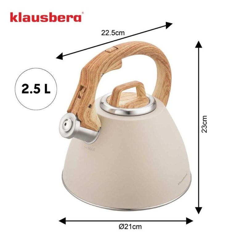 Klausberg, czajnik stalowy z gwizdkiem, 2,5l, kb-7954